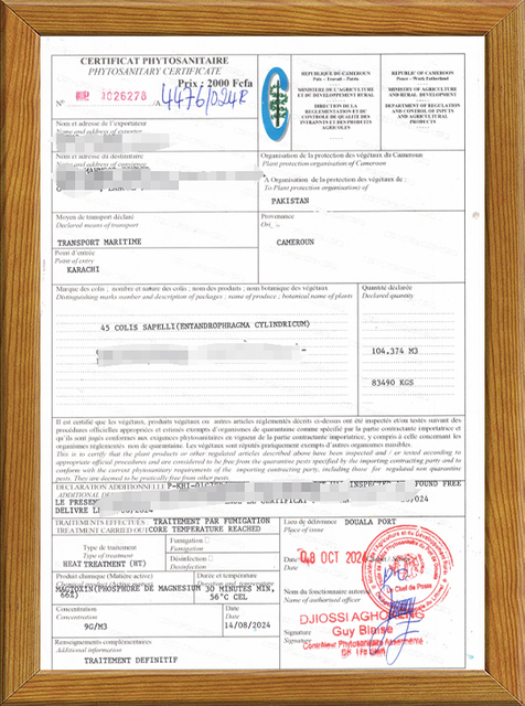 Certificado Phytosanitaire
